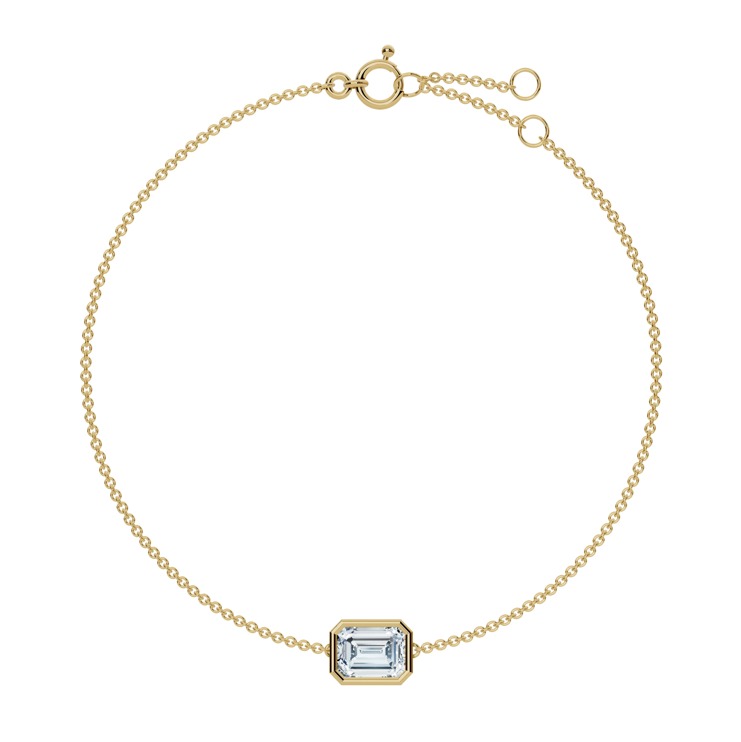 Emerald Bezel Solitaire Diamond Bracelet - PLEASURE DIAMONDS L.L.C. 3