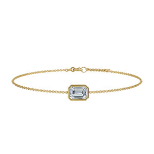 Emerald Bezel Solitaire Diamond Bracelet