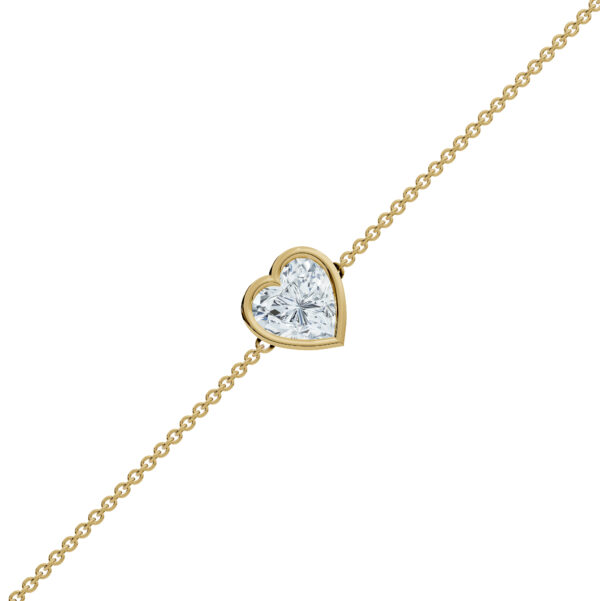 Heart Bezel Solitaire Diamond Bracelet - PLEASURE DIAMONDS L.L.C. 2