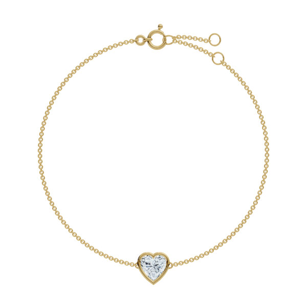 Heart Bezel Solitaire Diamond Bracelet - PLEASURE DIAMONDS L.L.C. 3