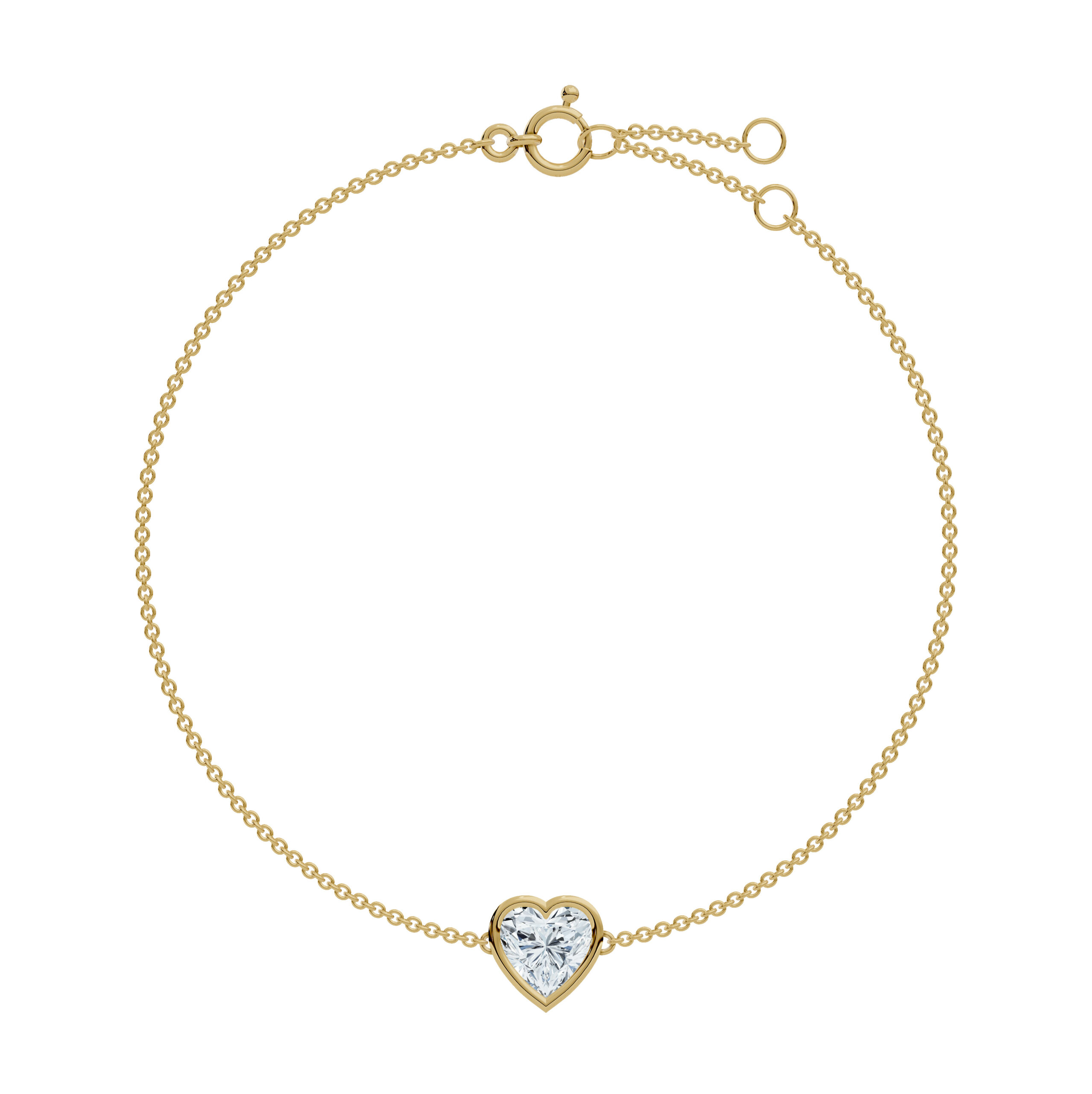 Heart Bezel Solitaire Diamond Bracelet - PLEASURE DIAMONDS L.L.C. 3