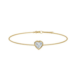 Heart Bezel Solitaire Diamond Bracelet