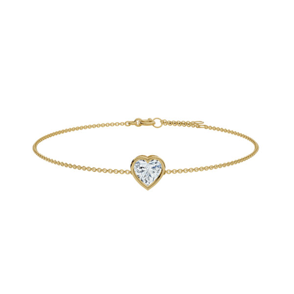Heart Bezel Solitaire Diamond Bracelet - PLEASURE DIAMONDS L.L.C. 1