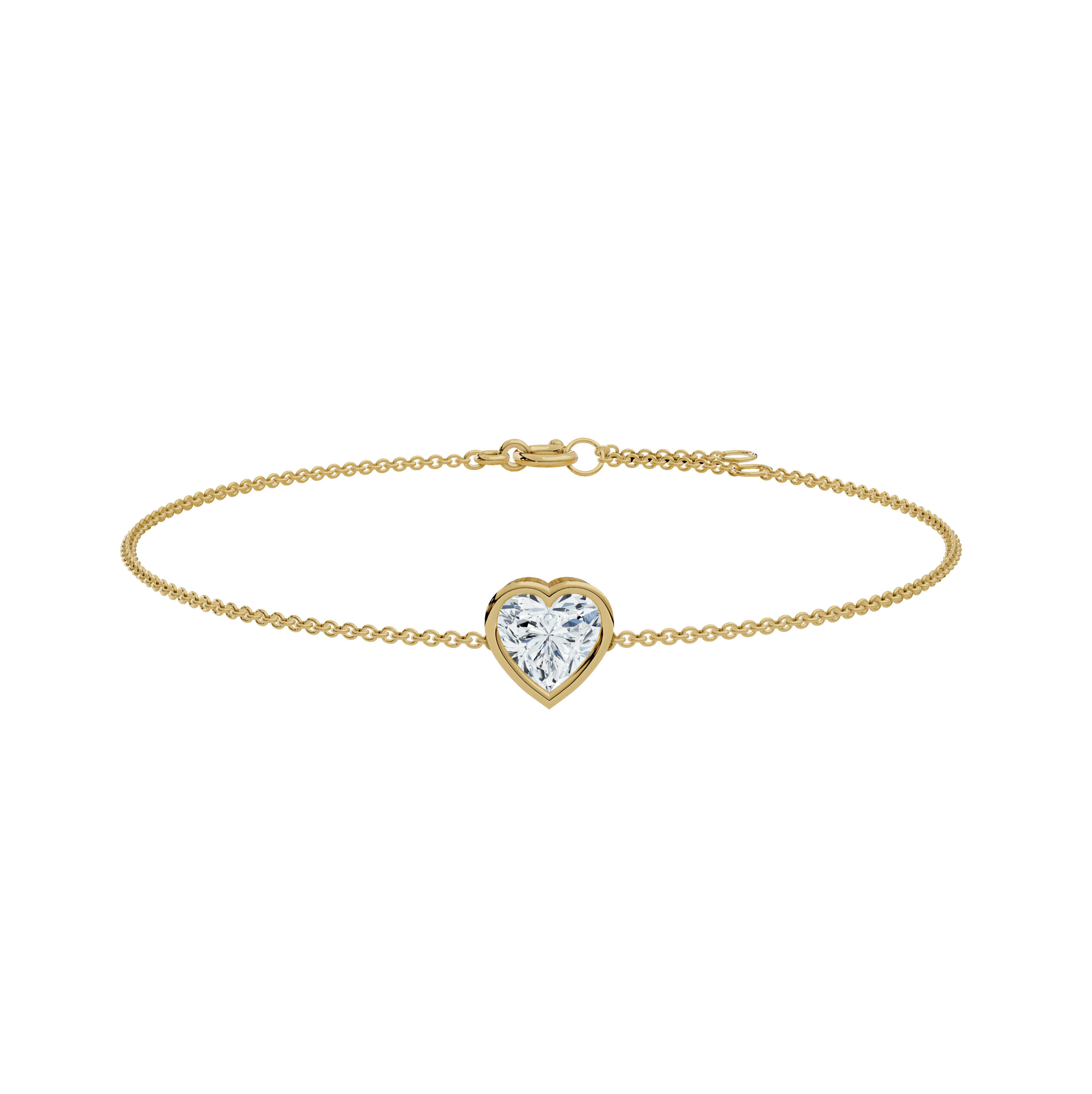 Heart Bezel Solitaire Diamond Bracelet - PLEASURE DIAMONDS L.L.C. 1