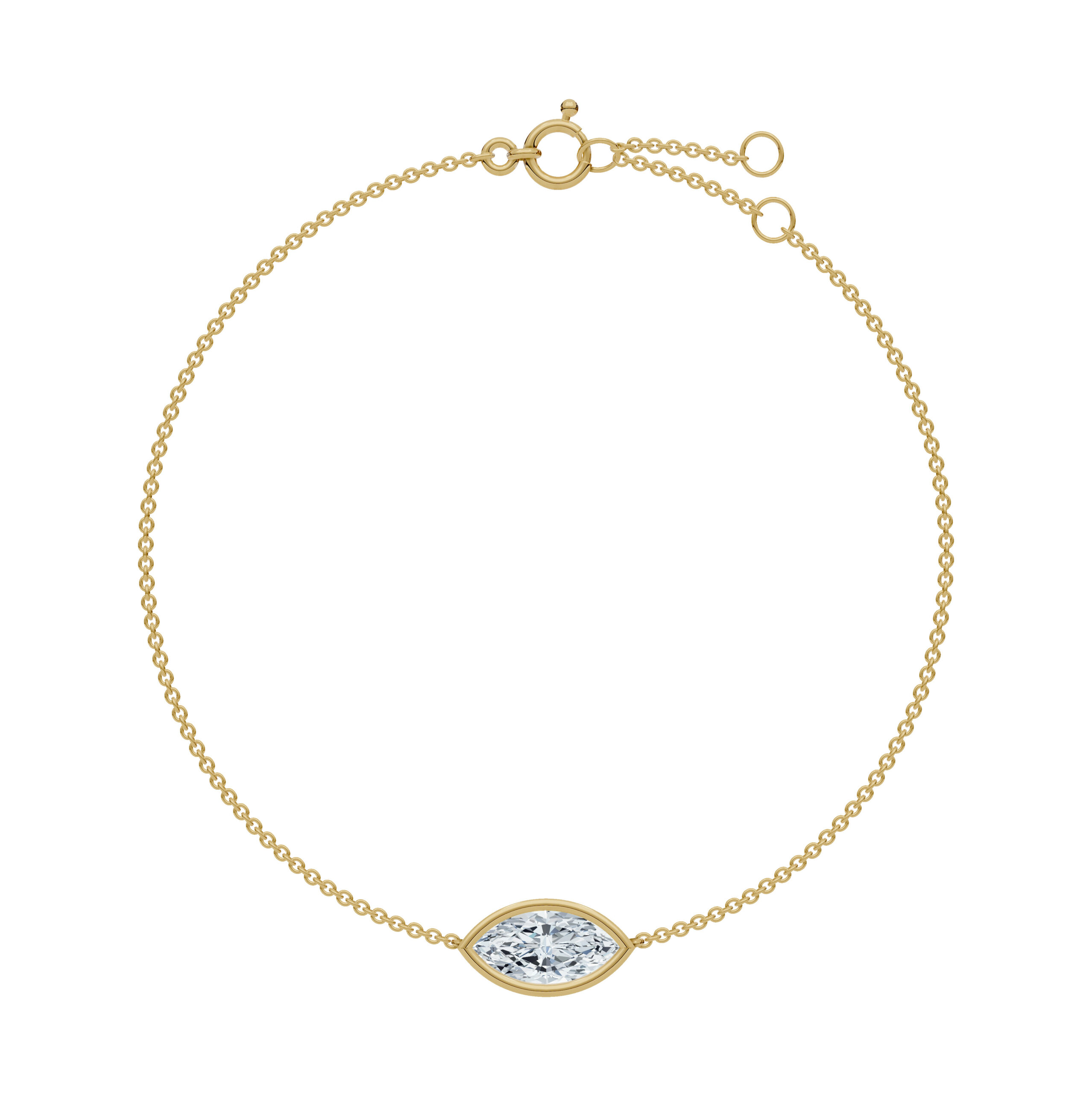 Marquise Bezel Solitaire Diamond Bracelet - PLEASURE DIAMONDS L.L.C. 3