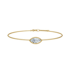 Marquise Bezel Solitaire Diamond Bracelet