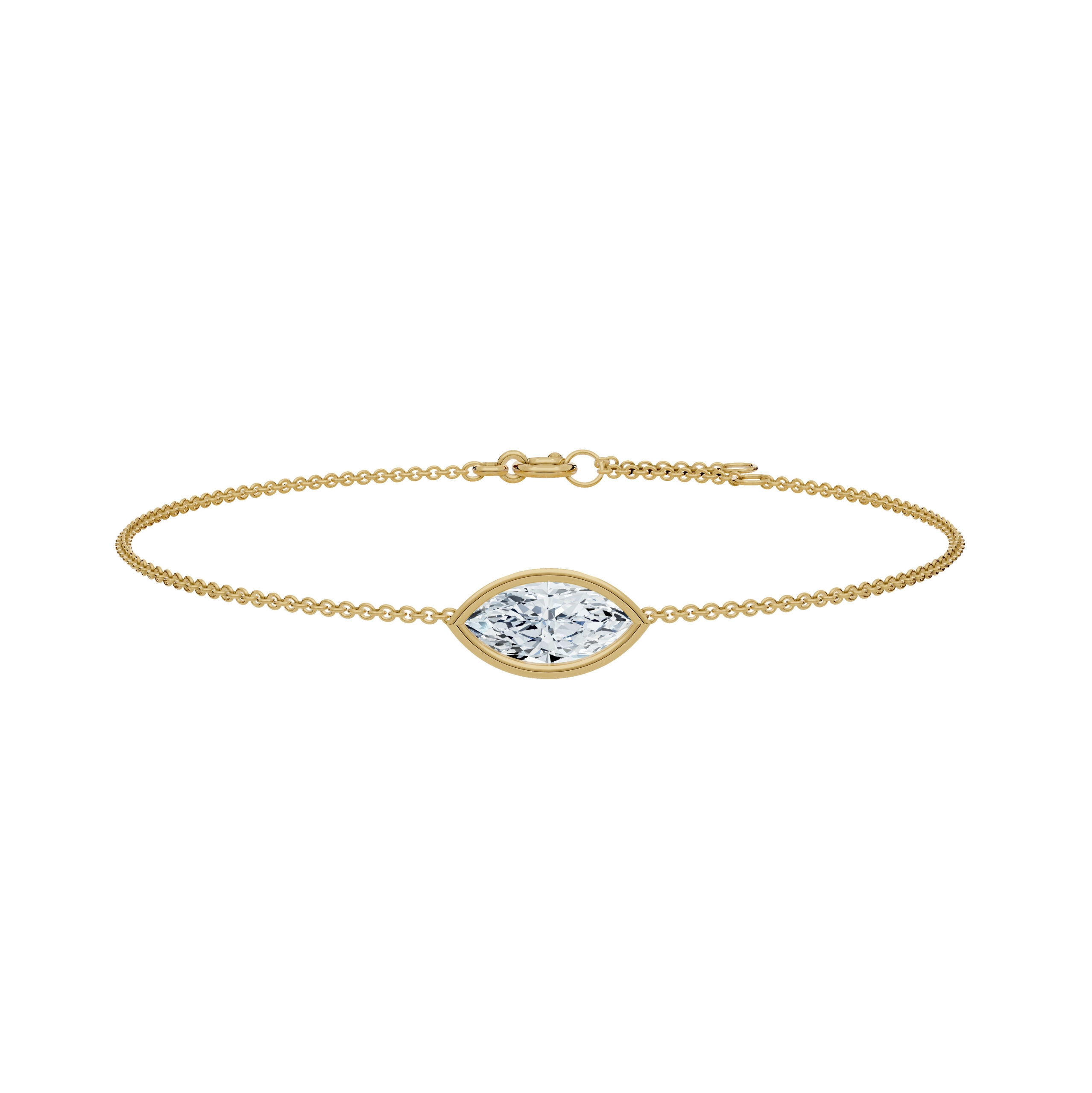 Marquise Bezel Solitaire Diamond Bracelet - PLEASURE DIAMONDS L.L.C. 1