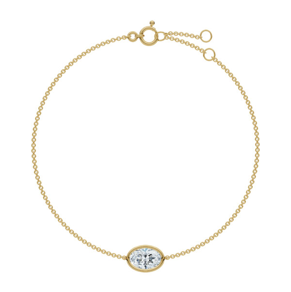 Oval Bezel Solitaire Diamond Bracelet - PLEASURE DIAMONDS L.L.C. 3
