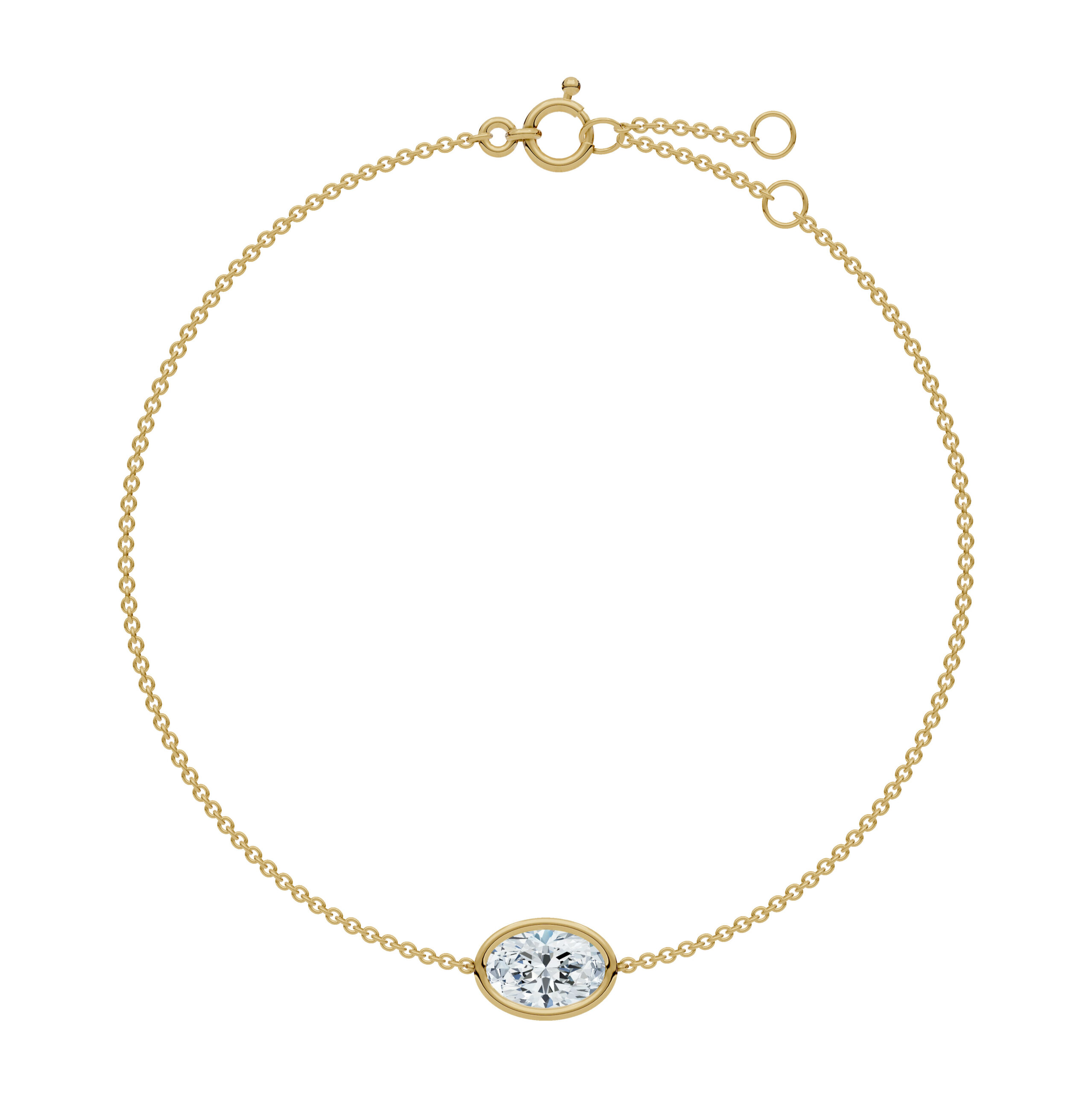 Oval Bezel Solitaire Diamond Bracelet - PLEASURE DIAMONDS L.L.C. 3