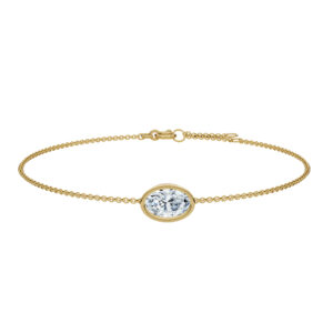 Oval Bezel Solitaire Diamond Bracelet