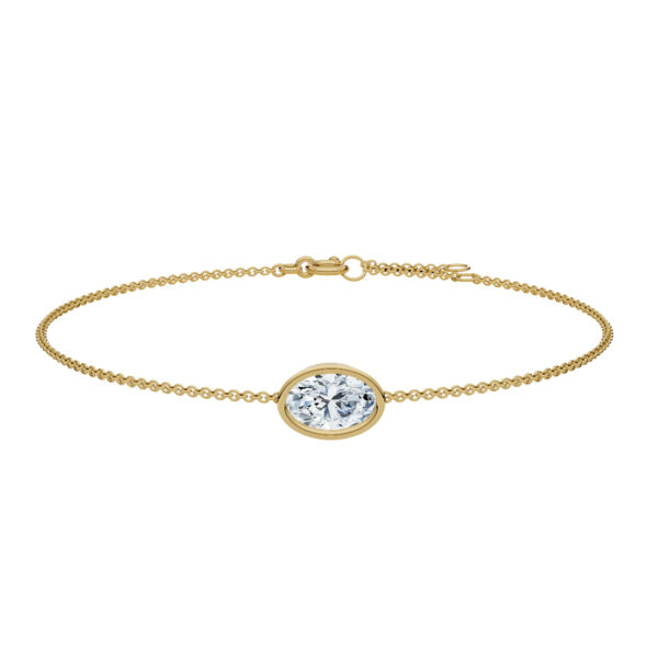 Oval Bezel Solitaire Diamond Bracelet - PLEASURE DIAMONDS L.L.C. 1