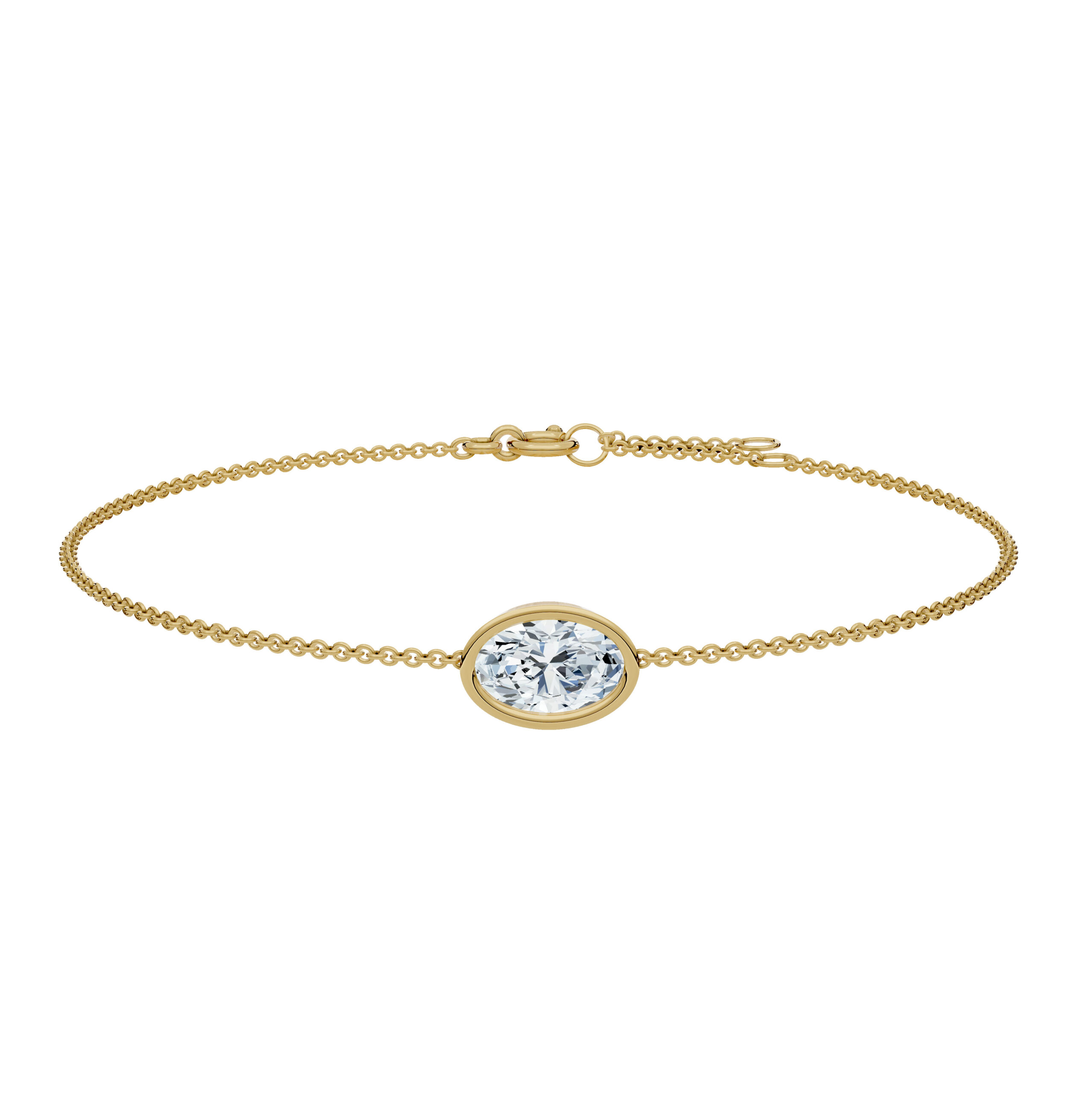 Oval Bezel Solitaire Diamond Bracelet - PLEASURE DIAMONDS L.L.C. 1