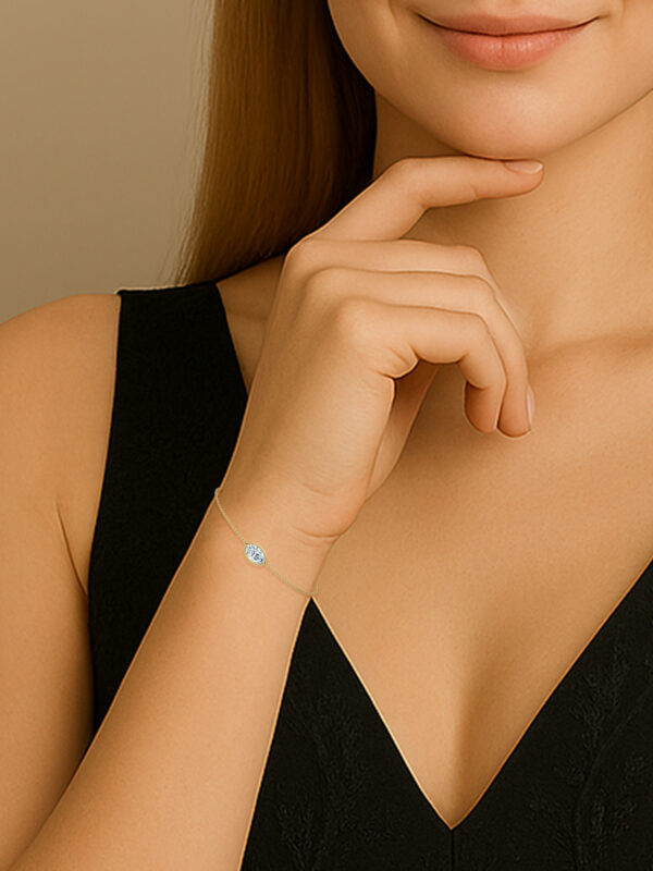 Oval Bezel Solitaire Diamond Bracelet - PLEASURE DIAMONDS L.L.C. 4