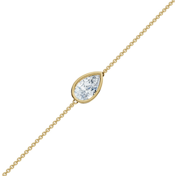 Pear Bezel Solitaire Diamond Bracelet - PLEASURE DIAMONDS L.L.C. 2