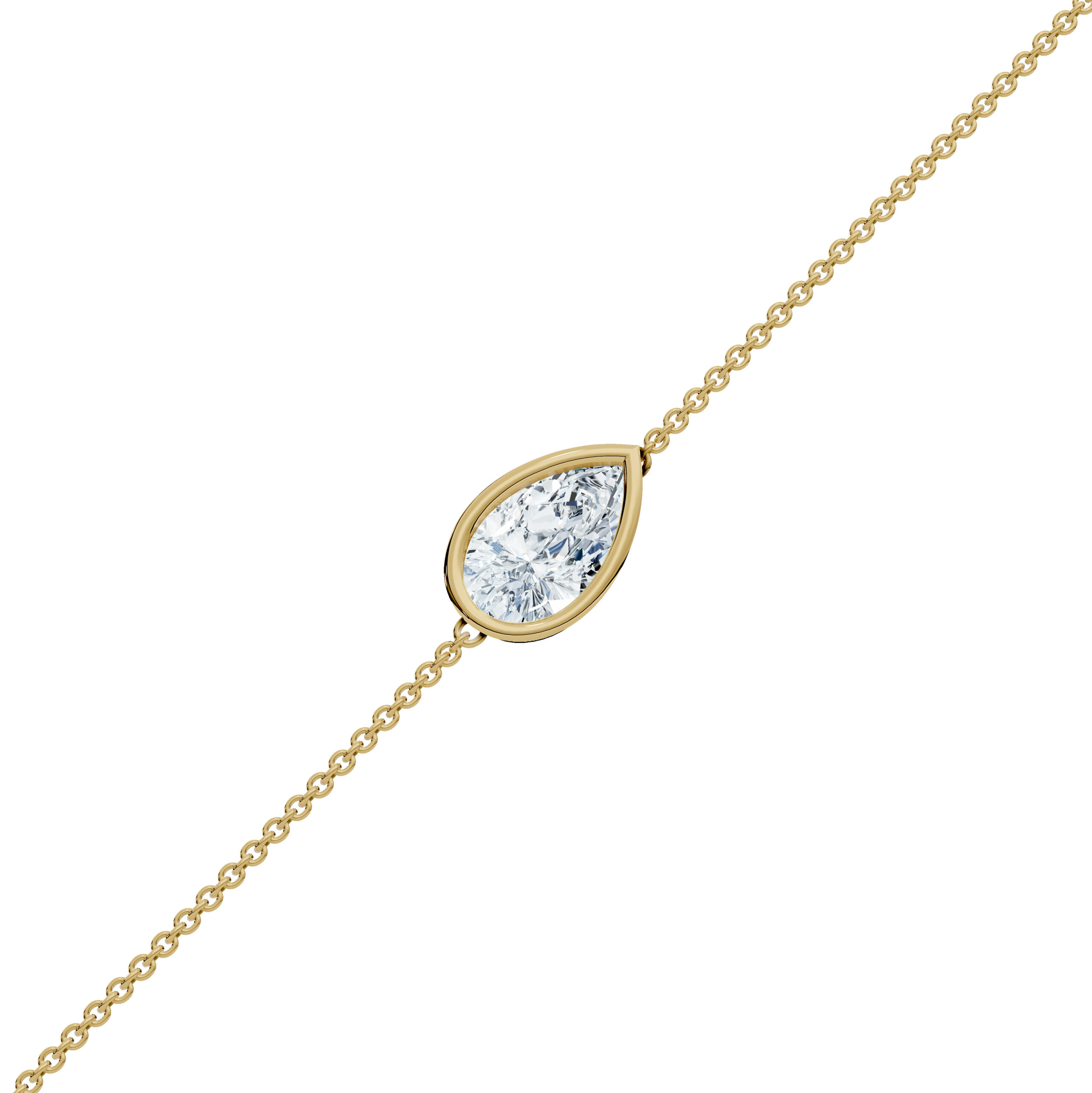 Pear Bezel Solitaire Diamond Bracelet - PLEASURE DIAMONDS L.L.C. 2
