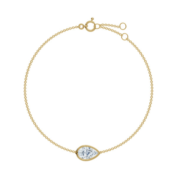 Pear Bezel Solitaire Diamond Bracelet - PLEASURE DIAMONDS L.L.C. 3