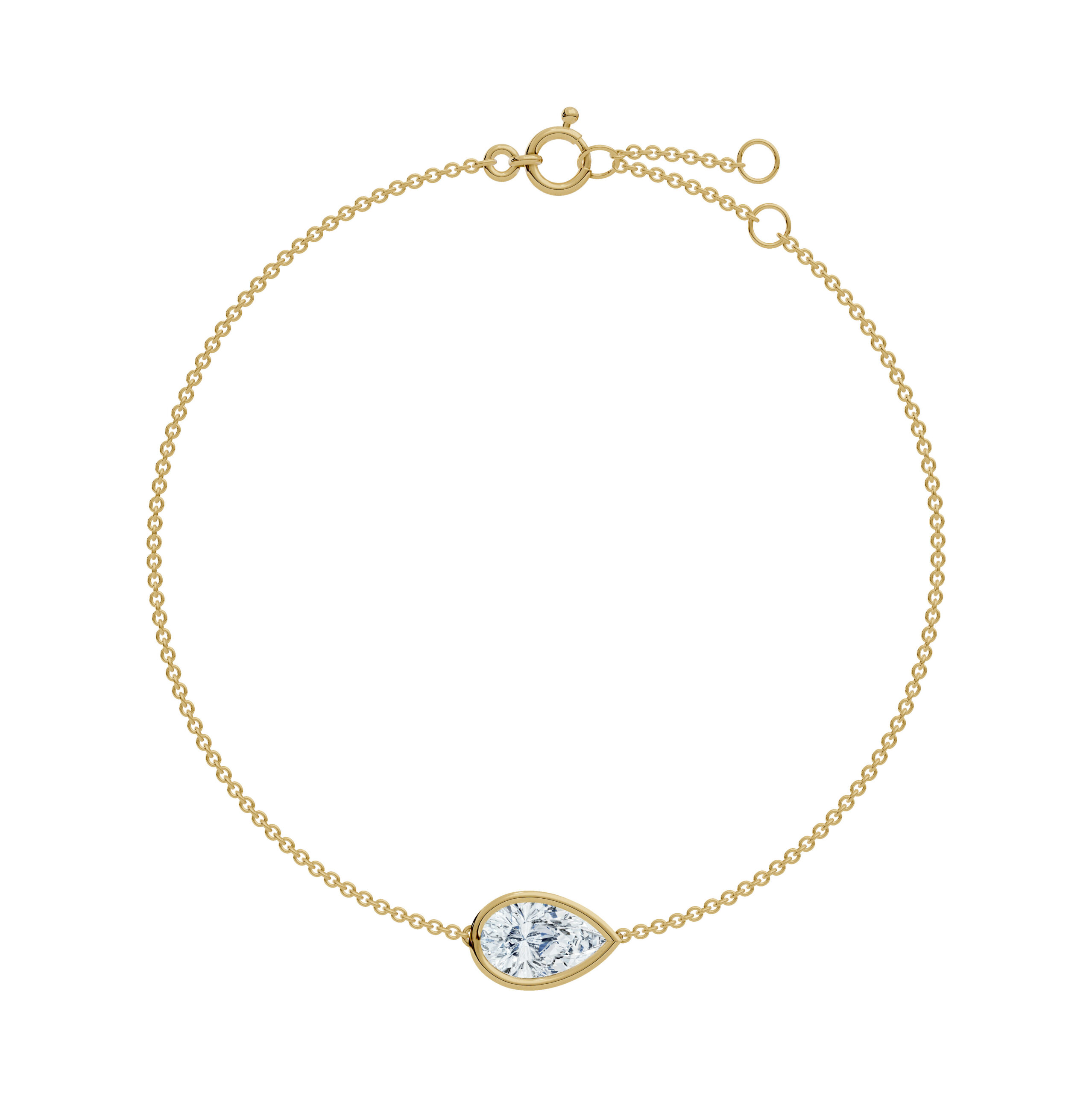 Pear Bezel Solitaire Diamond Bracelet - PLEASURE DIAMONDS L.L.C. 3
