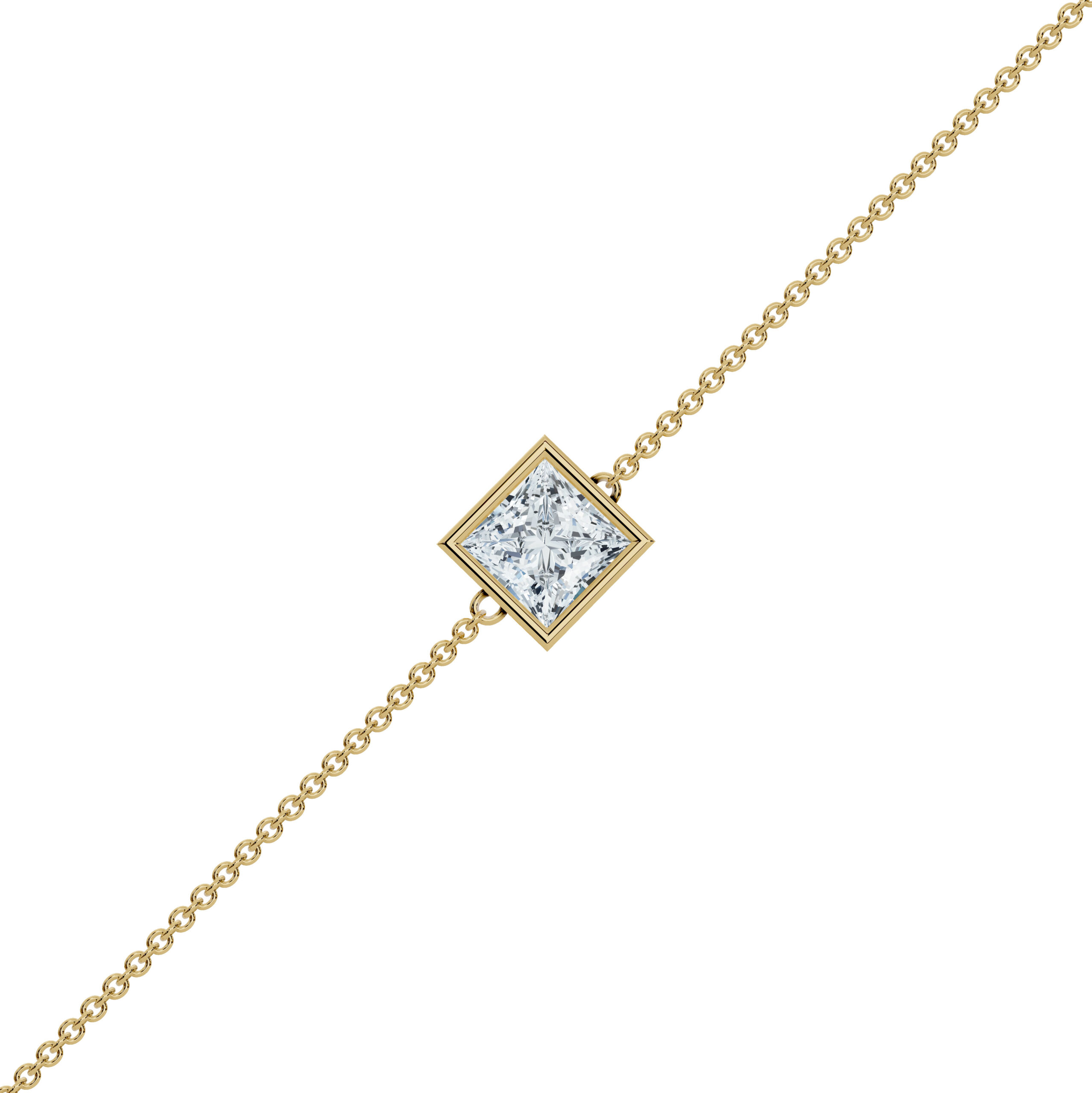 Princess Bezel Solitaire Diamond Bracelet - PLEASURE DIAMONDS L.L.C. 2