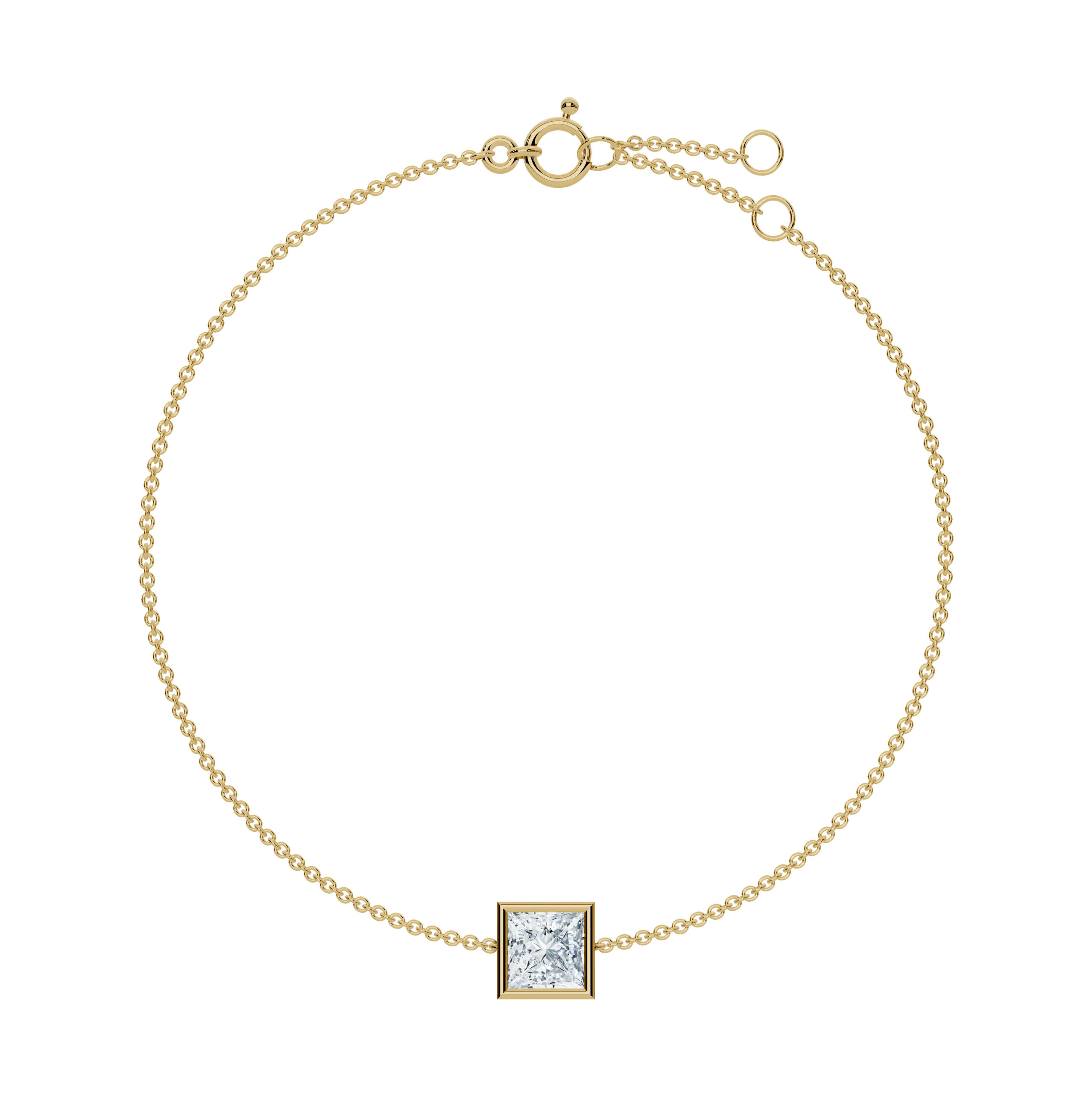 Princess Bezel Solitaire Diamond Bracelet - PLEASURE DIAMONDS L.L.C. 3