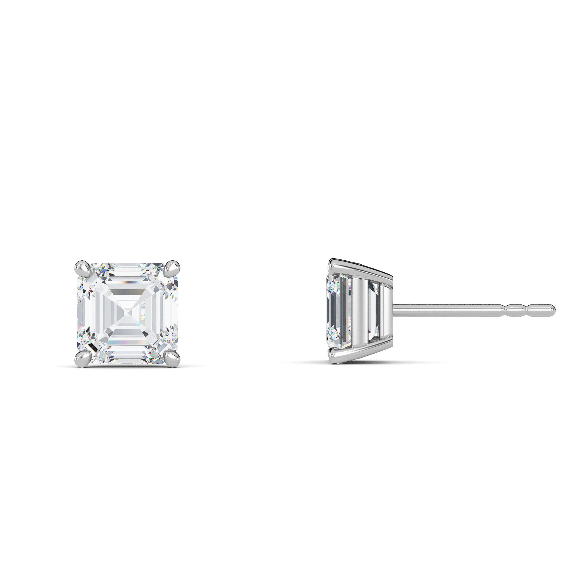 Asscher Diamond Studs - PLEASURE DIAMONDS L.L.C. 2