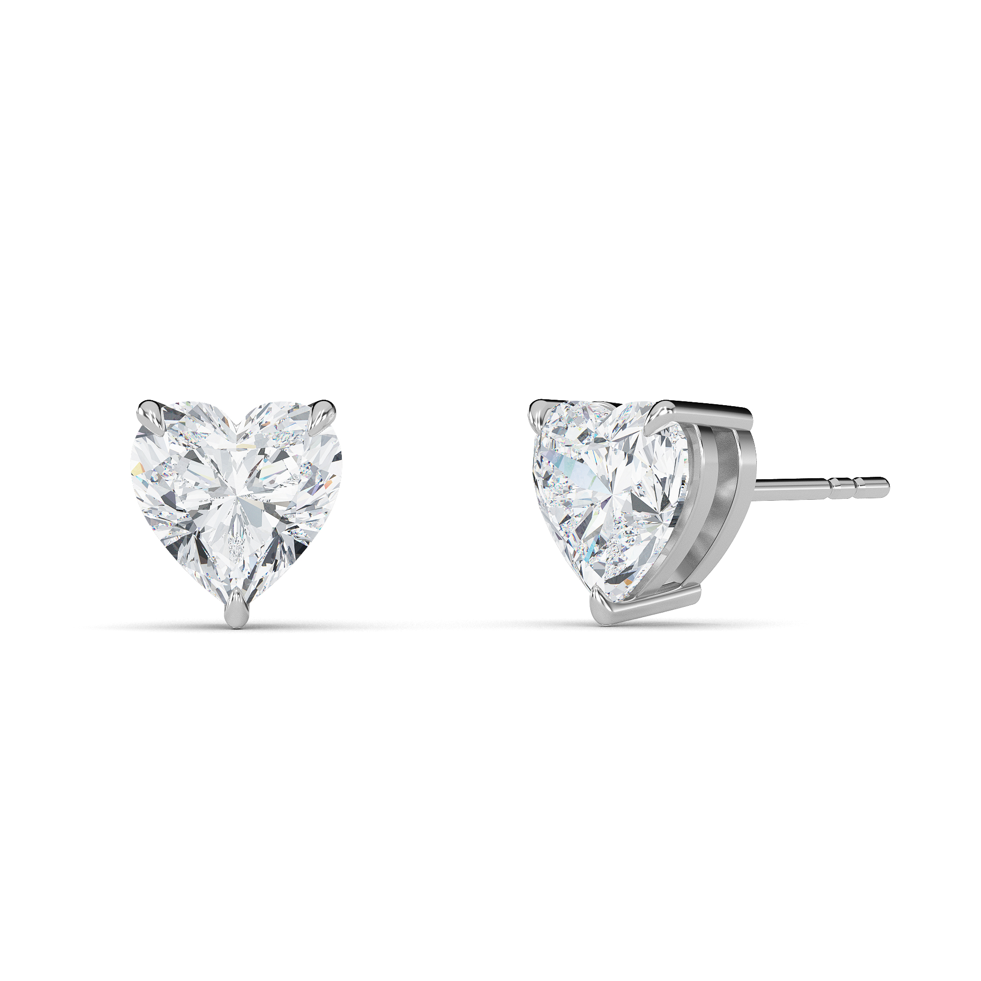 Heart Diamond Studs - PLEASURE DIAMONDS L.L.C. 1