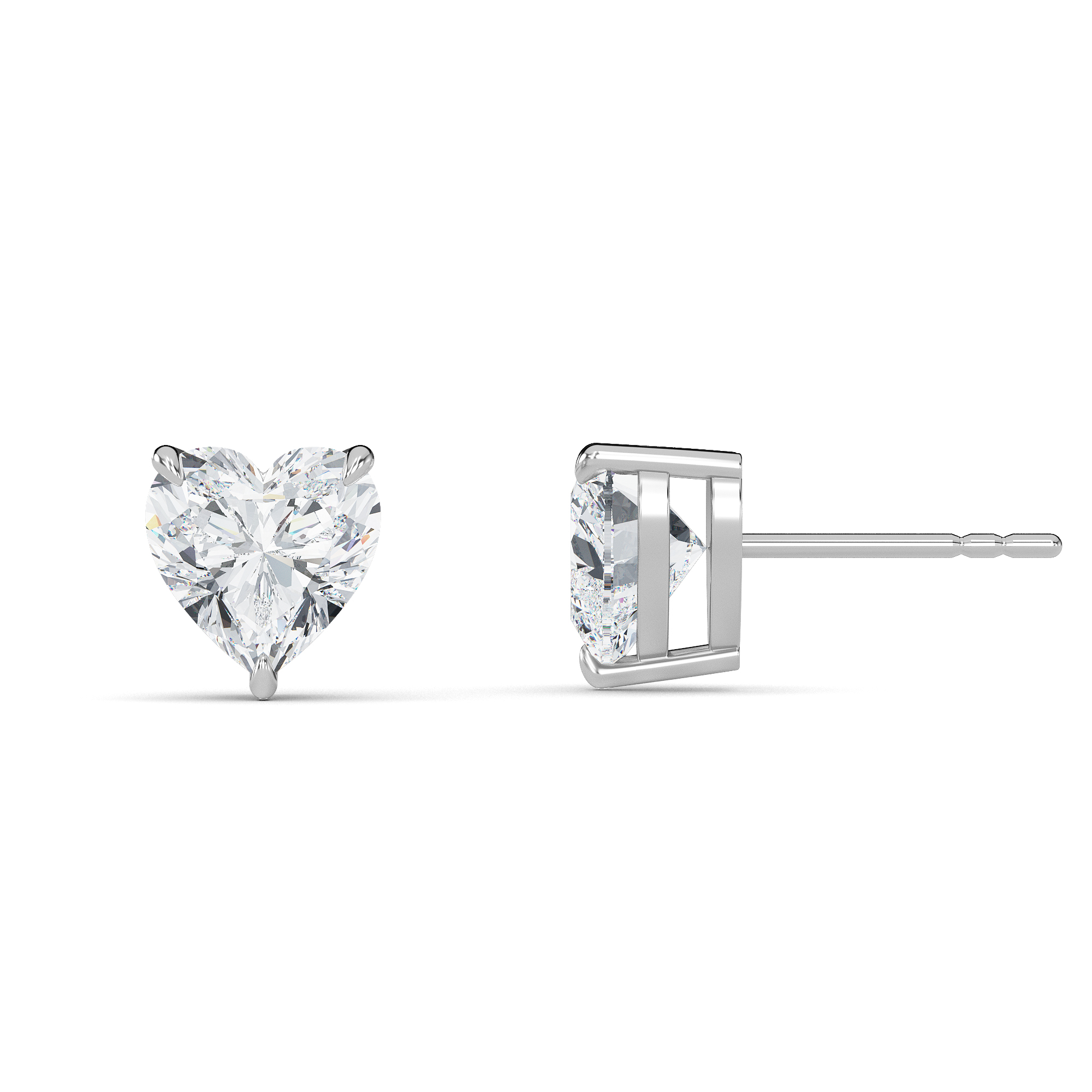 Heart Diamond Studs - PLEASURE DIAMONDS L.L.C. 2