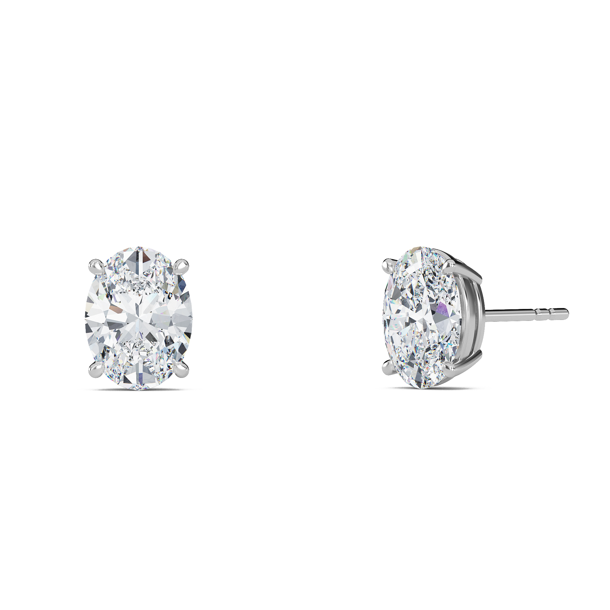 Oval Diamond Studs - PLEASURE DIAMONDS L.L.C. 1