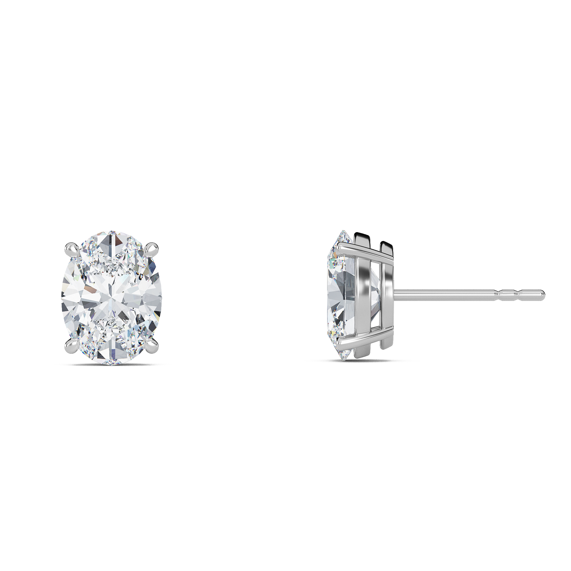 Oval Diamond Studs - PLEASURE DIAMONDS L.L.C. 2