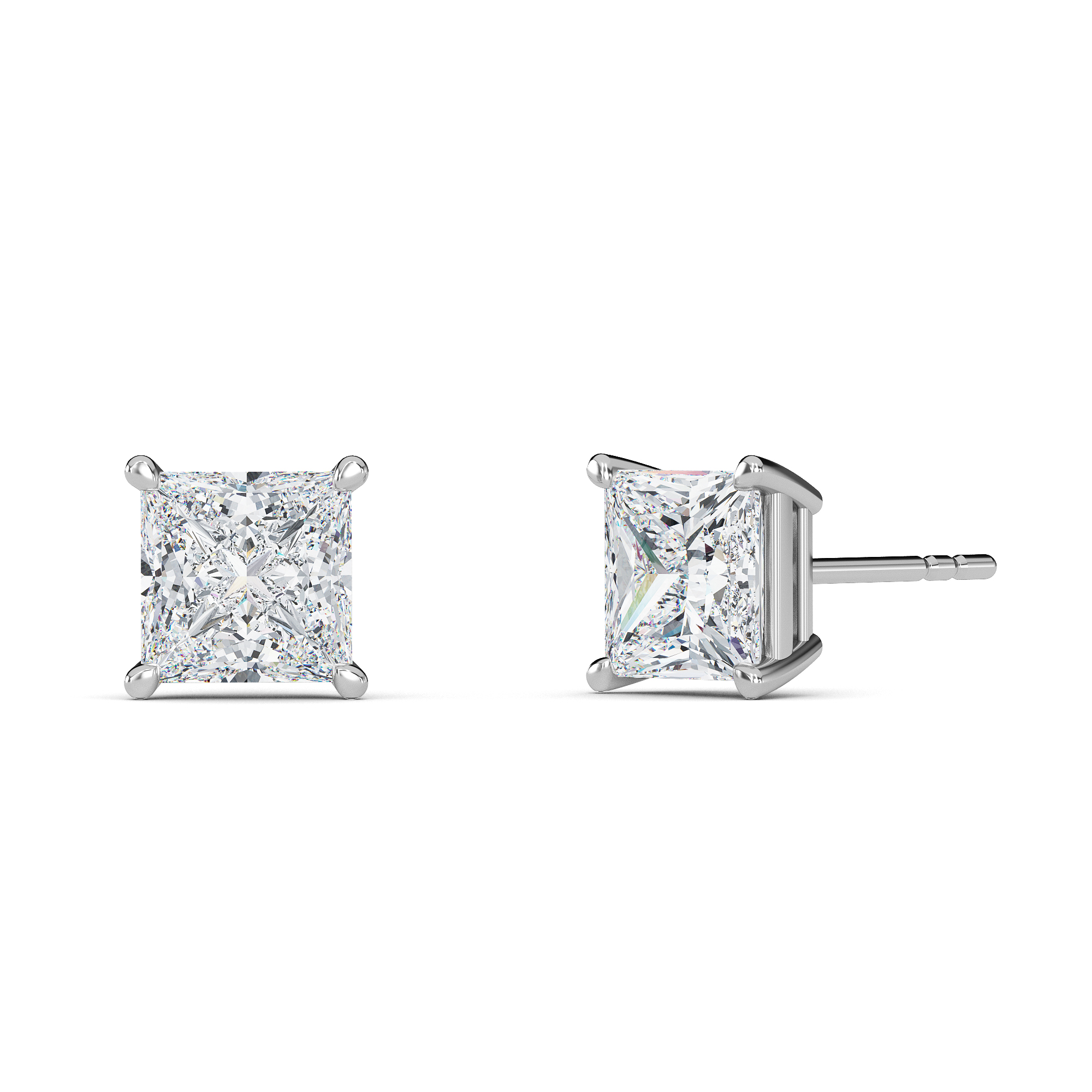 Princess Diamond Studs - PLEASURE DIAMONDS L.L.C. 1