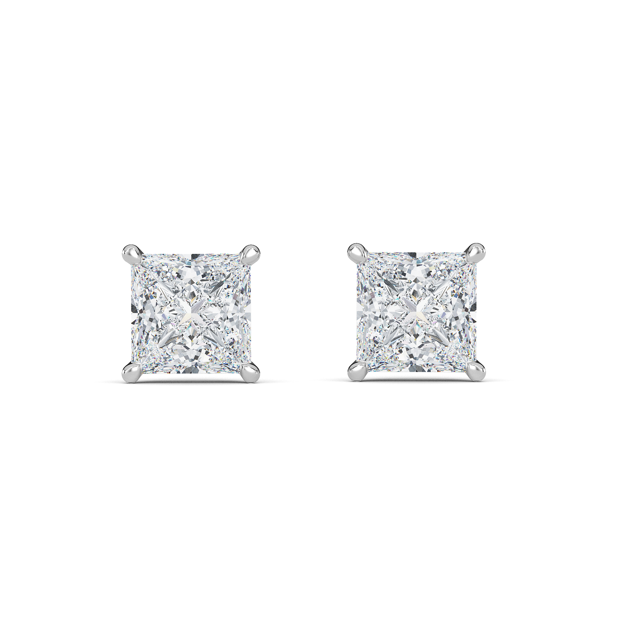 Princess Diamond Studs - PLEASURE DIAMONDS L.L.C. 3
