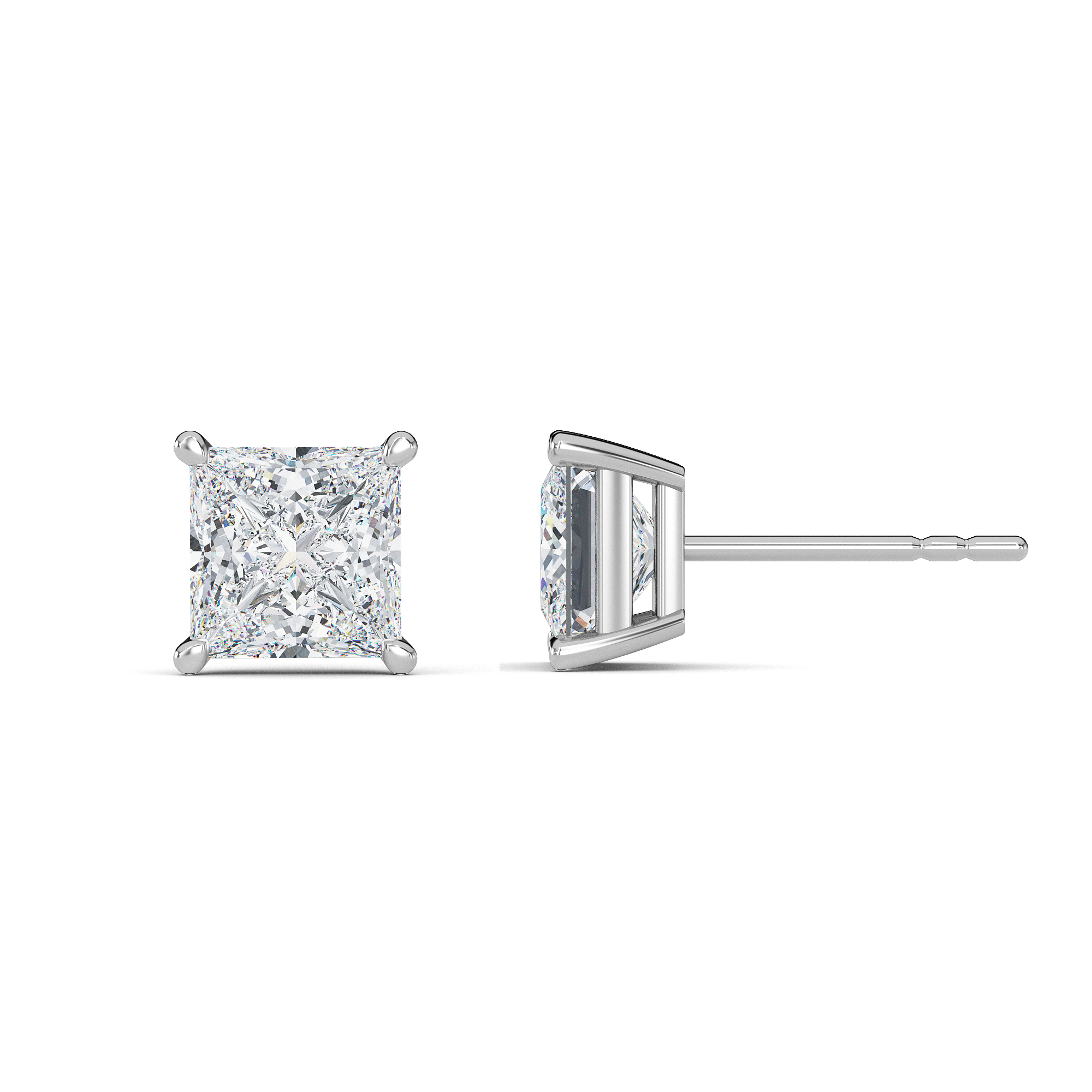 Princess Diamond Studs - PLEASURE DIAMONDS L.L.C. 2
