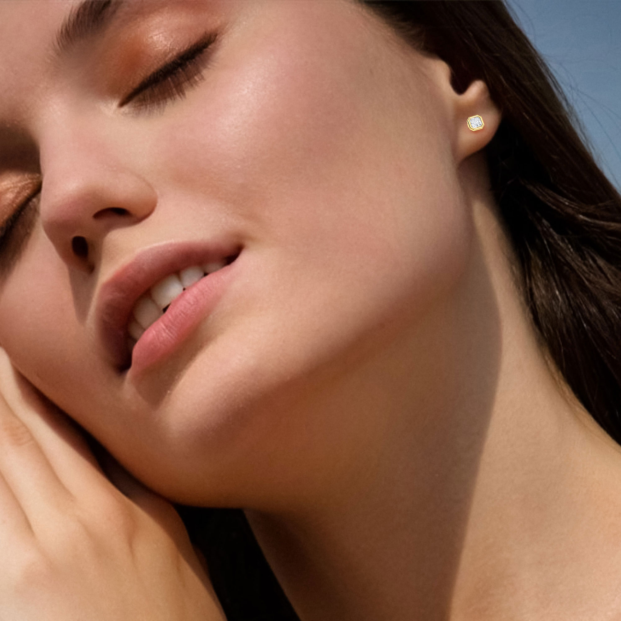 Asscher Bezel Diamond Studs - PLEASURE DIAMONDS L.L.C. 4