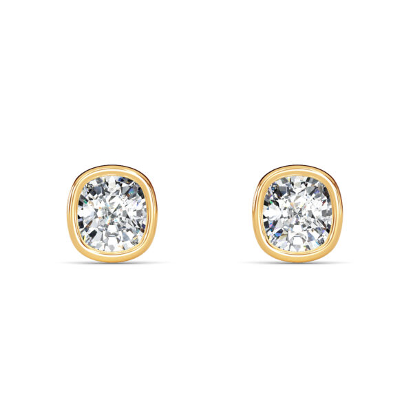Cushion Bezel Diamond Studs - PLEASURE DIAMONDS L.L.C. 3
