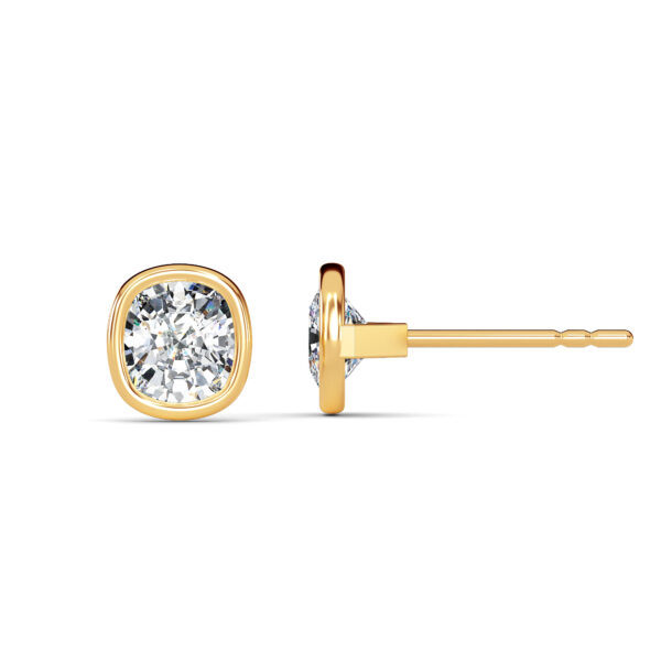 Cushion Bezel Diamond Studs - PLEASURE DIAMONDS L.L.C. 2