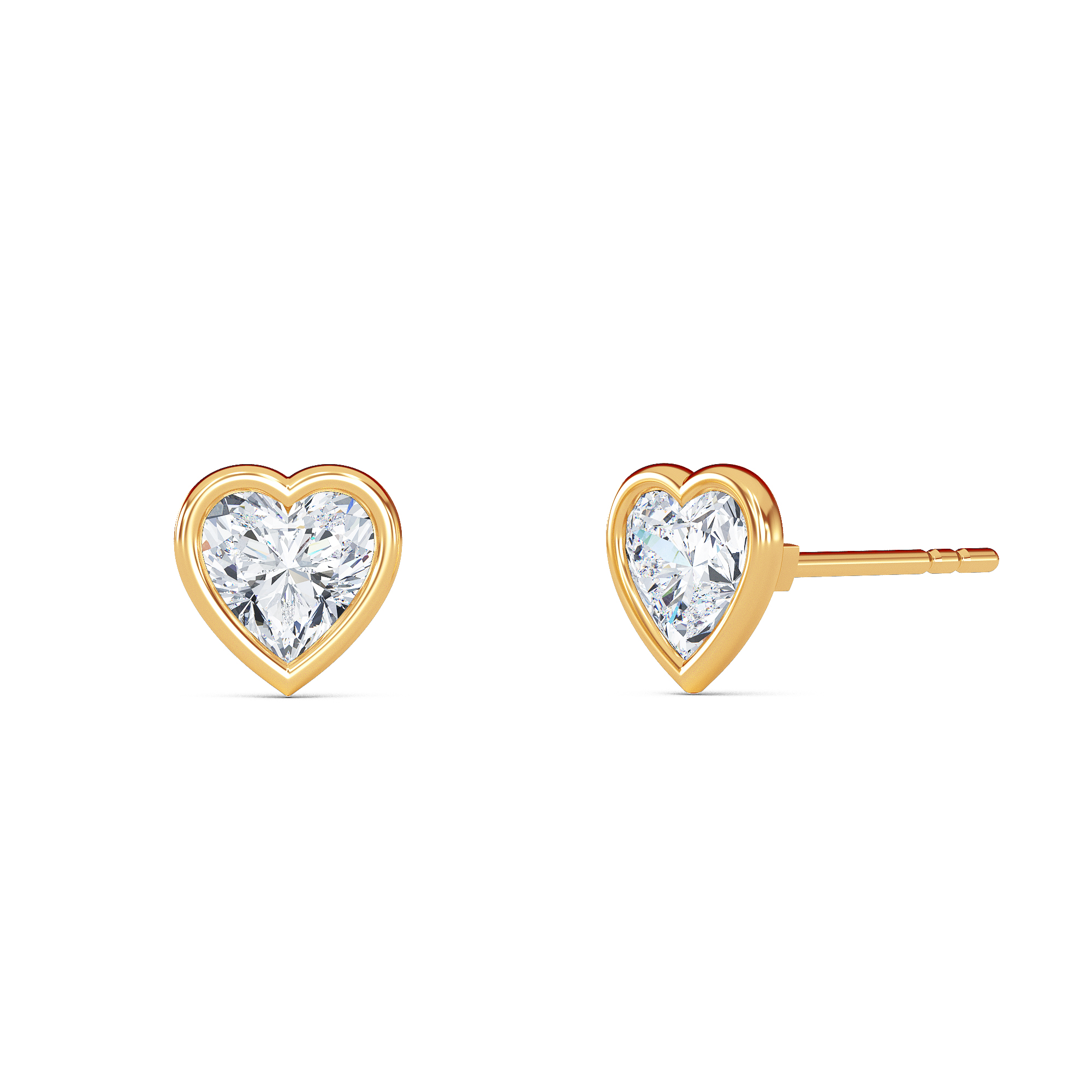 Heart Bezel Diamond Studs - PLEASURE DIAMONDS L.L.C. 1