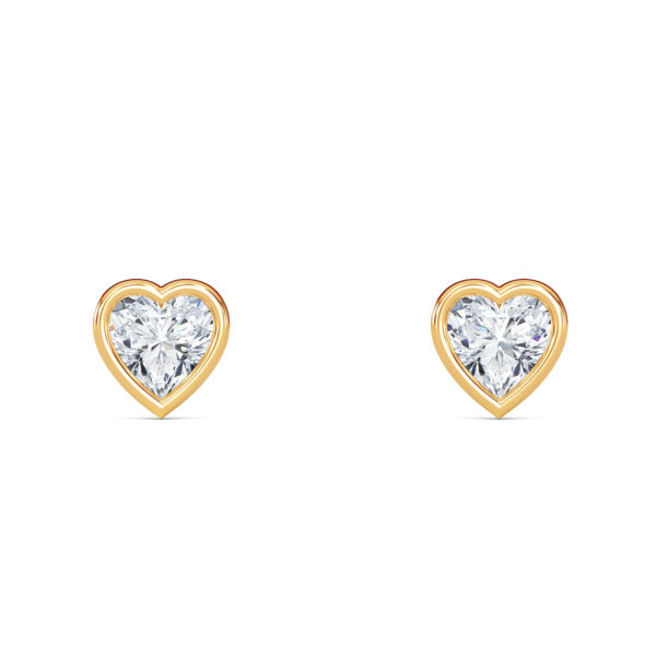 Heart Bezel Diamond Studs - PLEASURE DIAMONDS L.L.C. 3