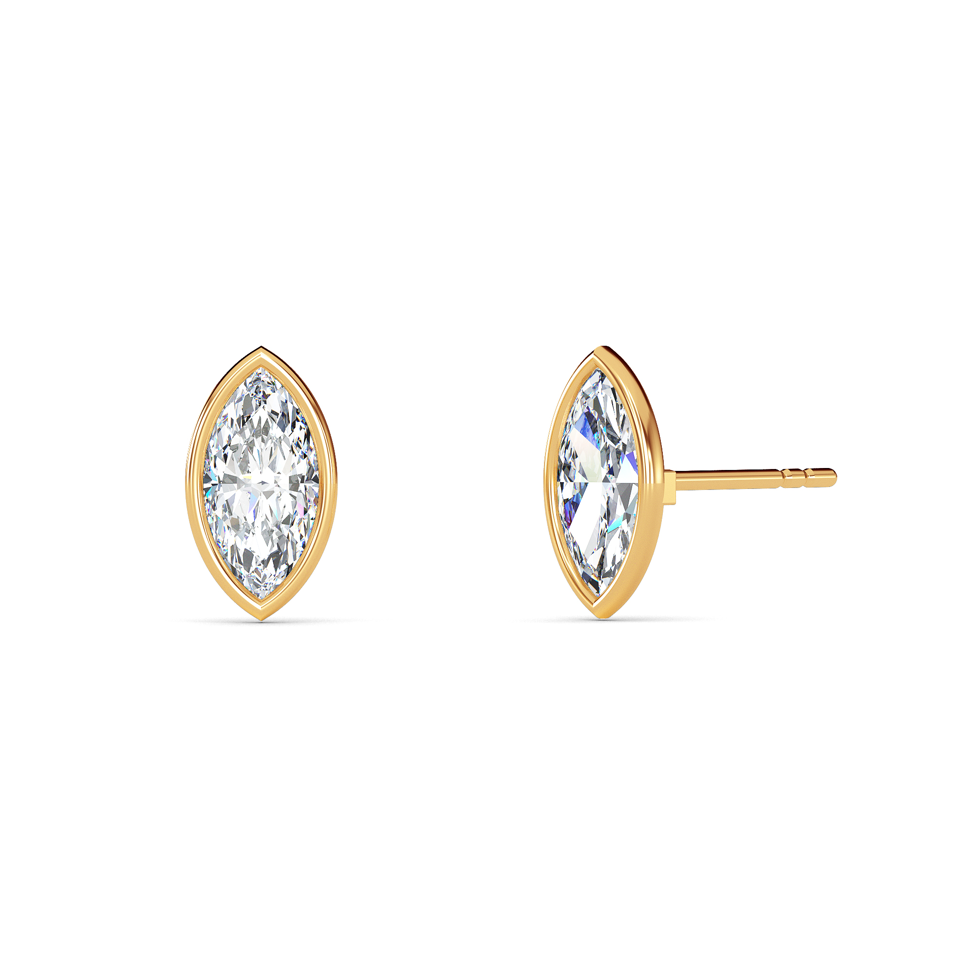 Marquise Bezel Diamond Studs - PLEASURE DIAMONDS L.L.C. 1