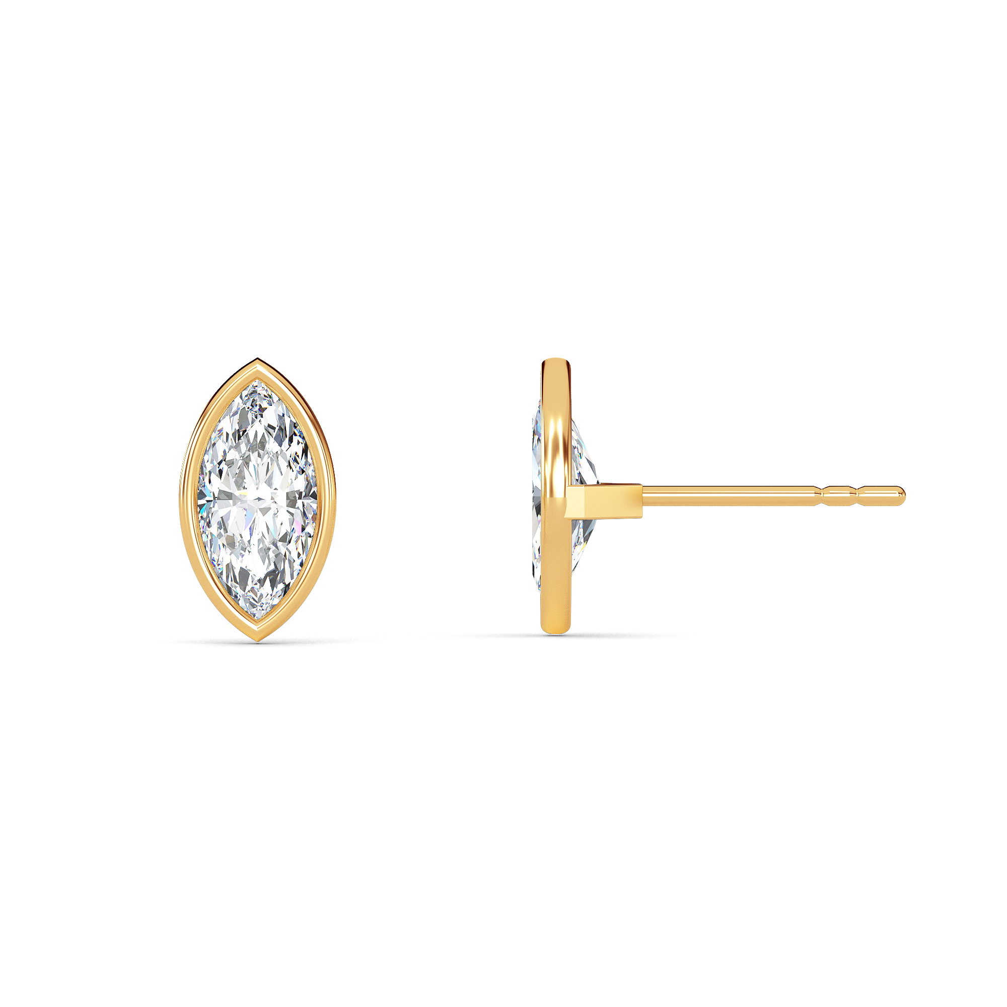 Marquise Bezel Diamond Studs - PLEASURE DIAMONDS L.L.C. 2