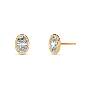 Oval Bezel Diamond Studs