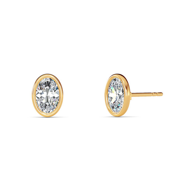 Oval Bezel Diamond Studs - PLEASURE DIAMONDS L.L.C. 1