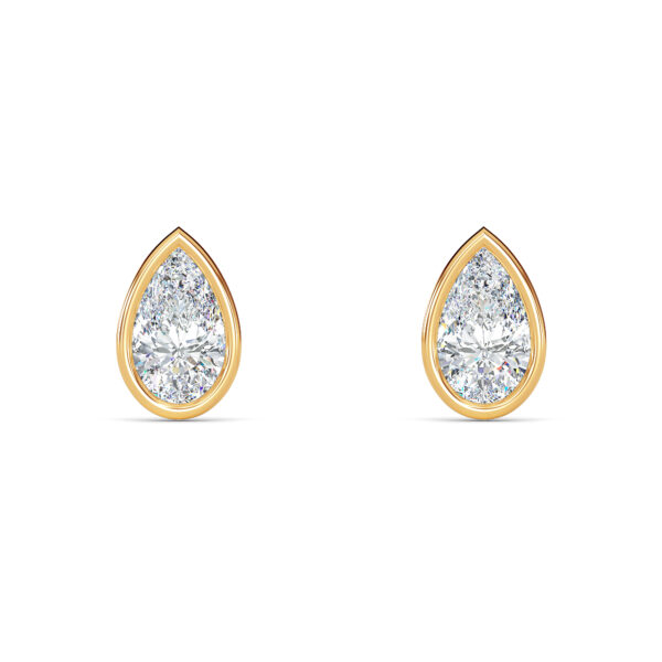 Pear Bezel Diamond Studs - PLEASURE DIAMONDS L.L.C. 3