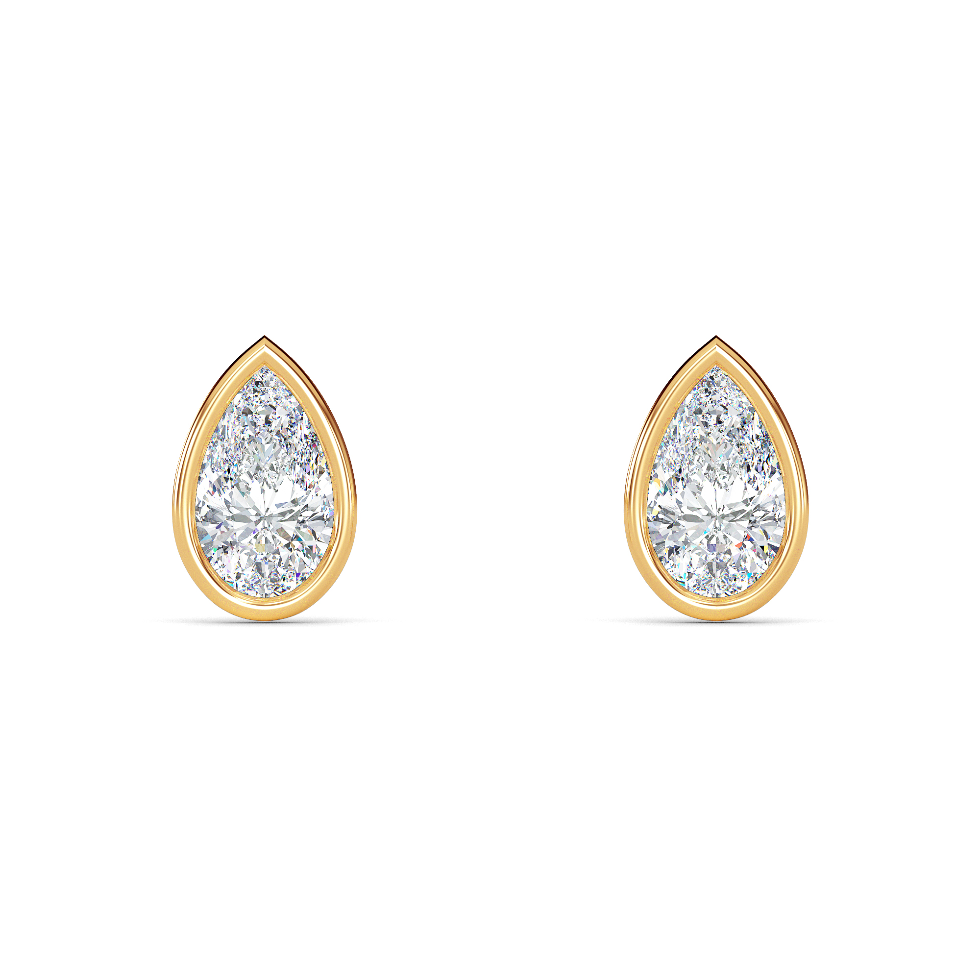 Pear Bezel Diamond Studs - PLEASURE DIAMONDS L.L.C. 3