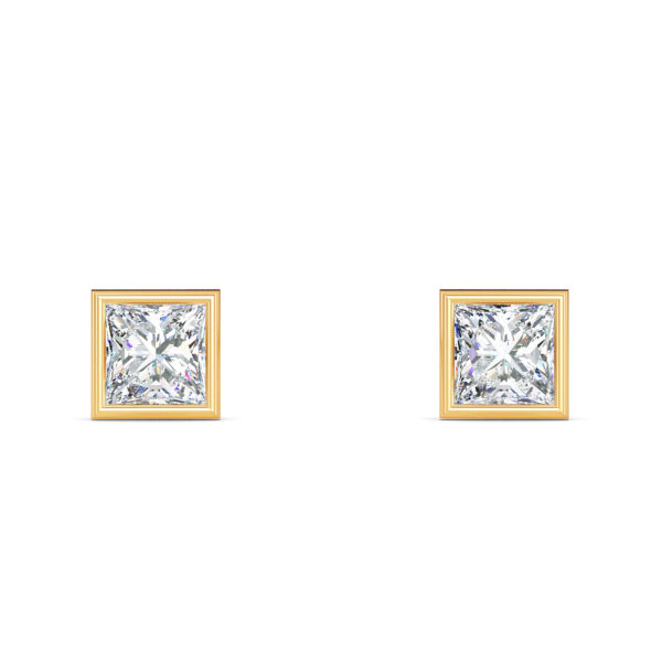 Princess Bezel Diamond Studs - PLEASURE DIAMONDS L.L.C. 3