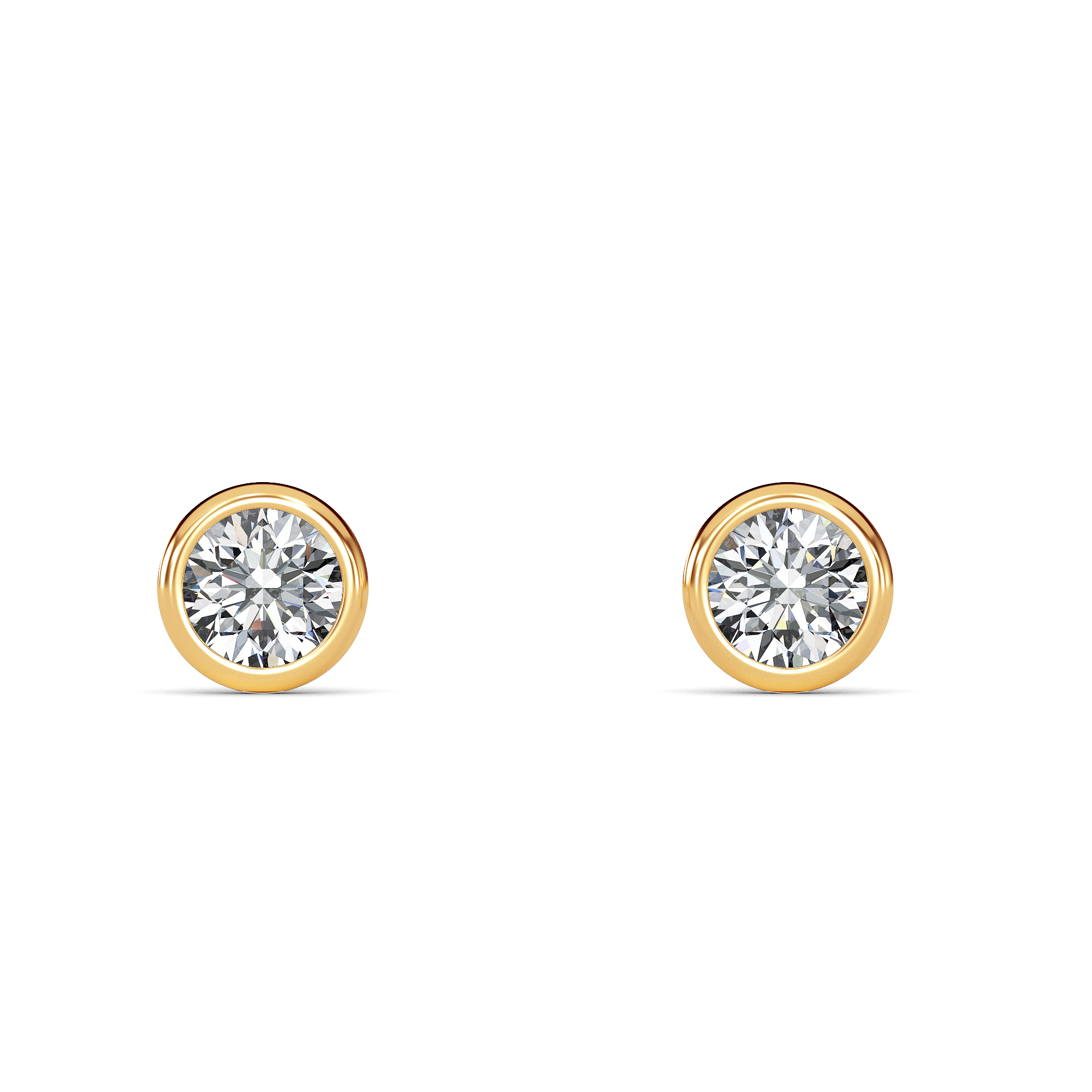 Round Bezel Diamond Studs - PLEASURE DIAMONDS L.L.C. 3