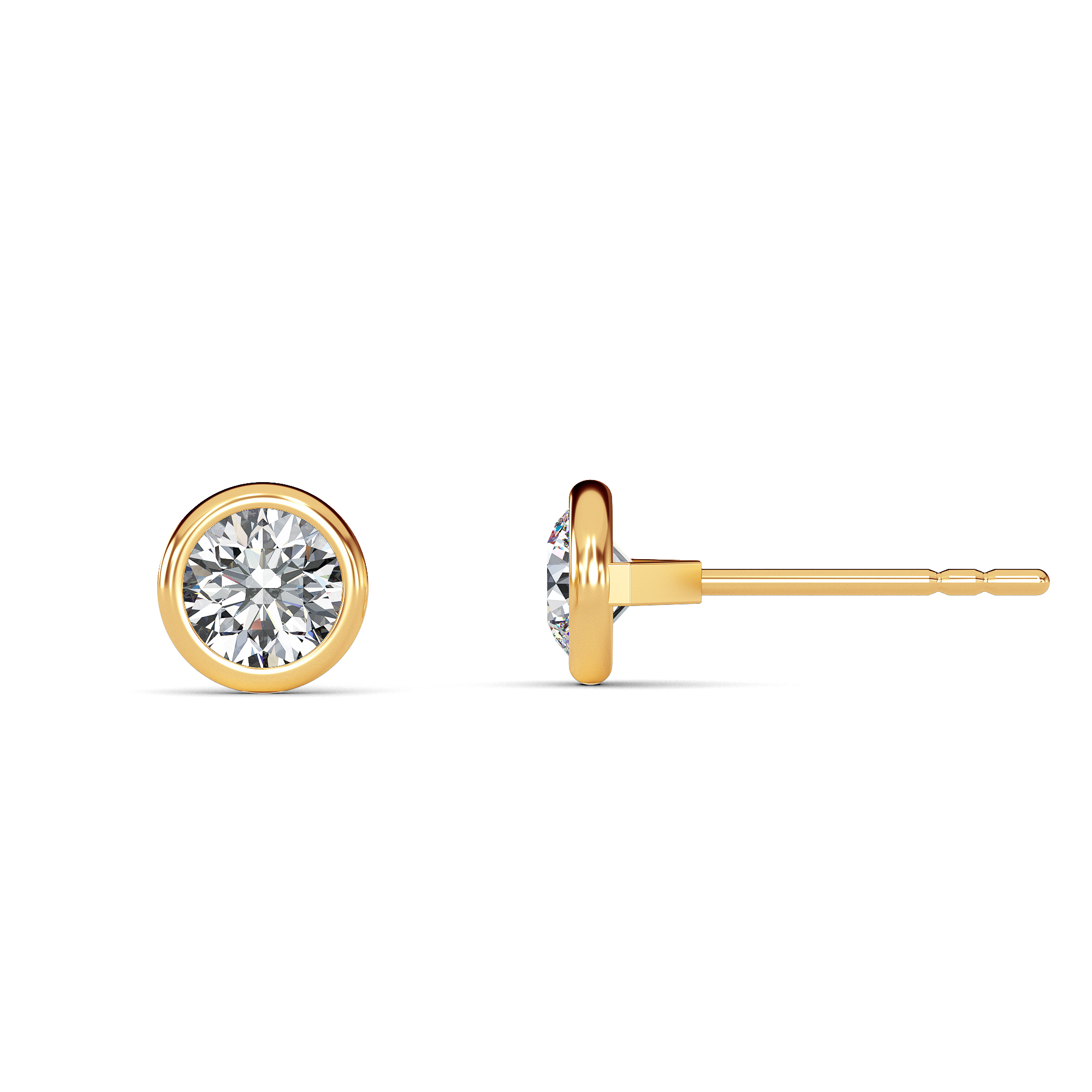 Round Bezel Diamond Studs - PLEASURE DIAMONDS L.L.C. 2