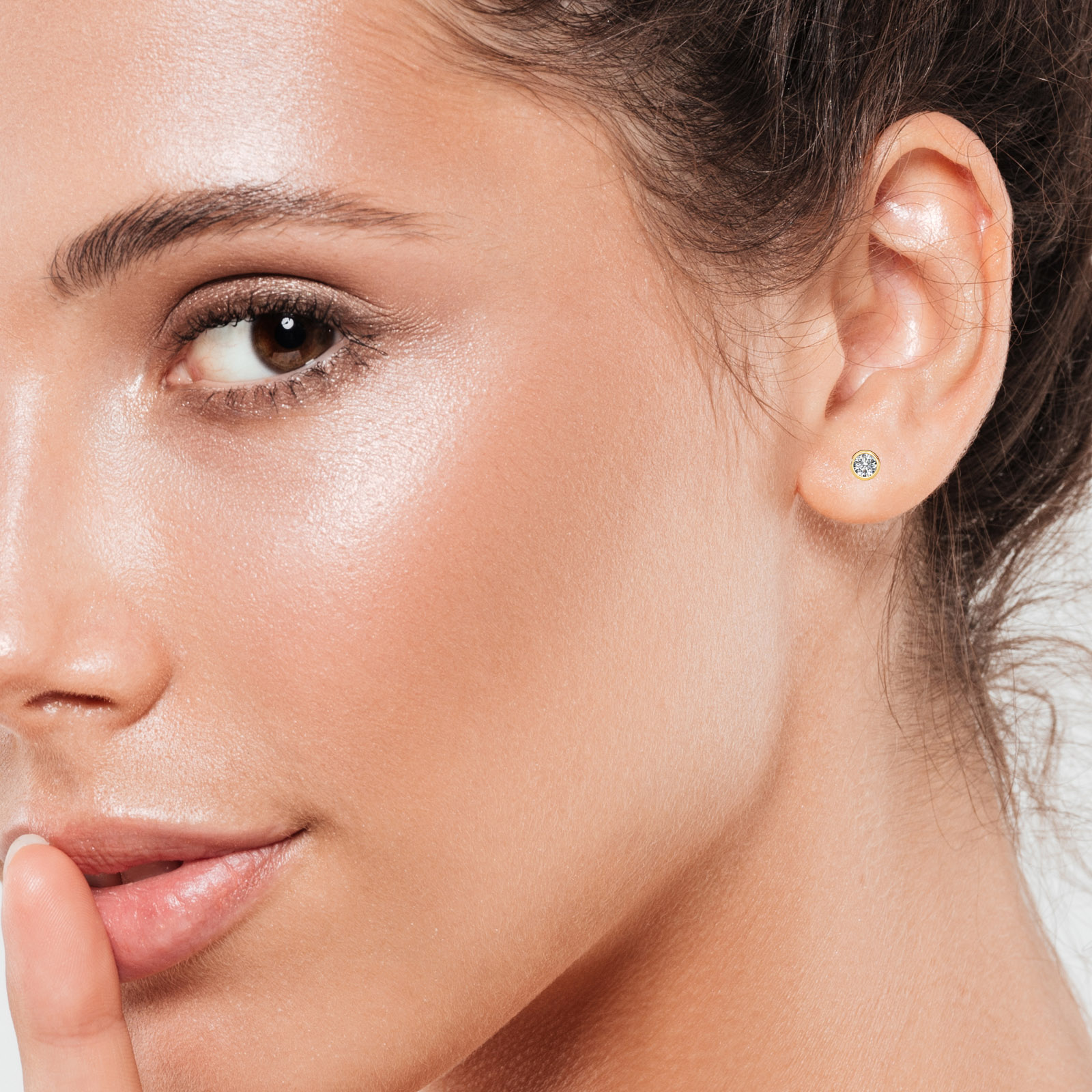 Round Bezel Diamond Studs - PLEASURE DIAMONDS L.L.C. 4