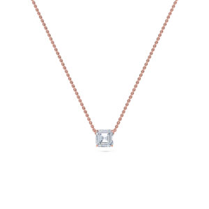 Asscher Solitaire Diamond Necklace