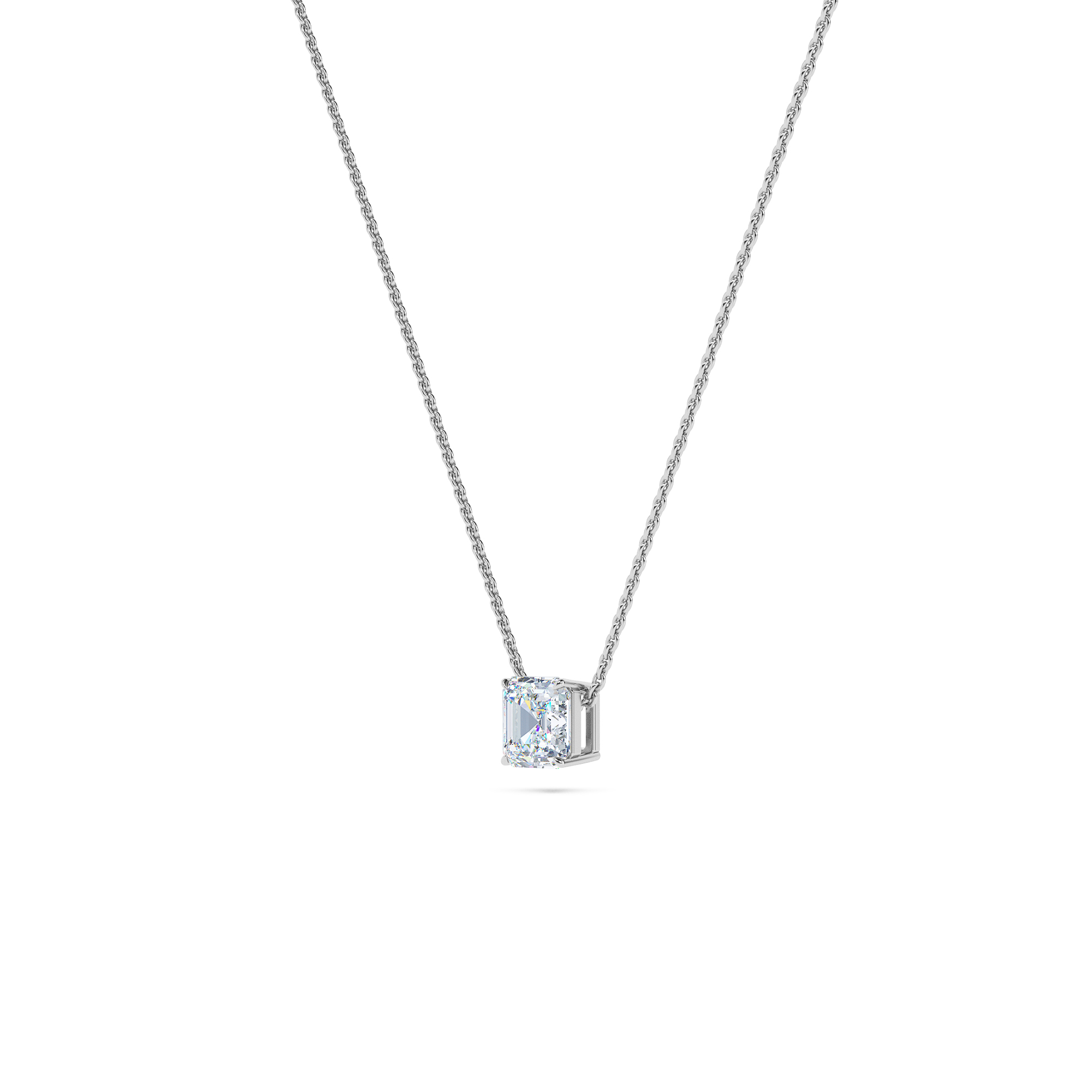 Asscher Solitaire Diamond Necklace - PLEASURE DIAMONDS L.L.C. 2