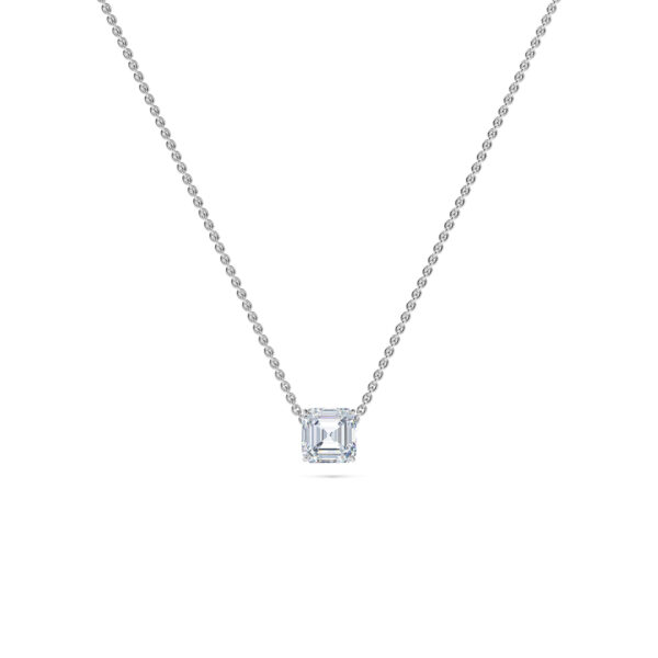 Asscher Solitaire Diamond Necklace - PLEASURE DIAMONDS L.L.C. 1