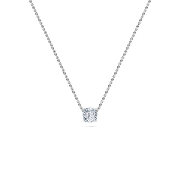 Cushion Solitaire Diamond Necklace - PLEASURE DIAMONDS L.L.C. 1